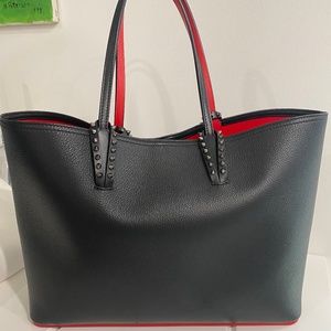 Christian Louboutin Large Black Cabata Calfskin Leather Tote